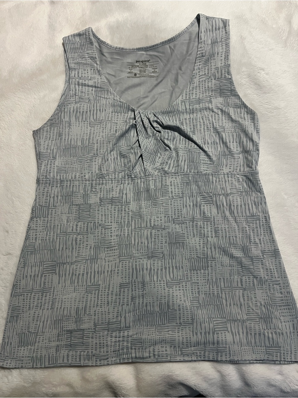 Patagonia Light Gray Patterned Sleeveless Tank